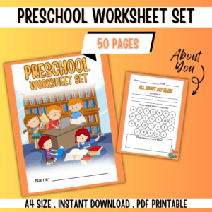 Orange Preschool Worksheet Set
