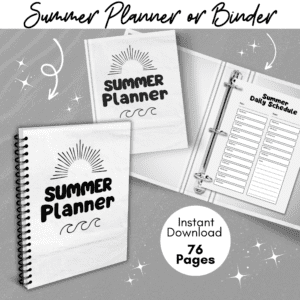 Black & White Summer Planner Or Binder