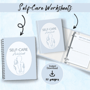 Blue Self-Care Worksheet Set