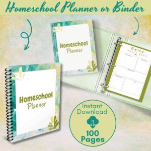 Green Homeschool Planner Or Binder Promo Images