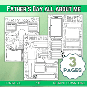 Father's Day All About Me Coloring Pages Image