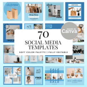 70 Blue Social Media Templates Pack Promo Image