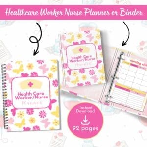 Pink Healthcare Worker Nurse Planner Or Binder Promo Image