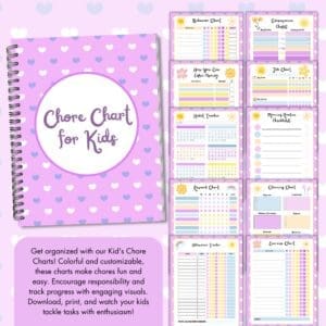 Purple Kids Chore Chart Bundle Promo Images