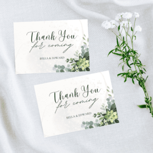 Green Floral Wedding Bundle Thank You Cards Promo Image
